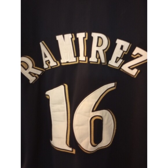Majestic Authentic Milwaukee Brewers MLB Baseball #16 Ramirez Jersey Mens 54 - Picture 4 of 9